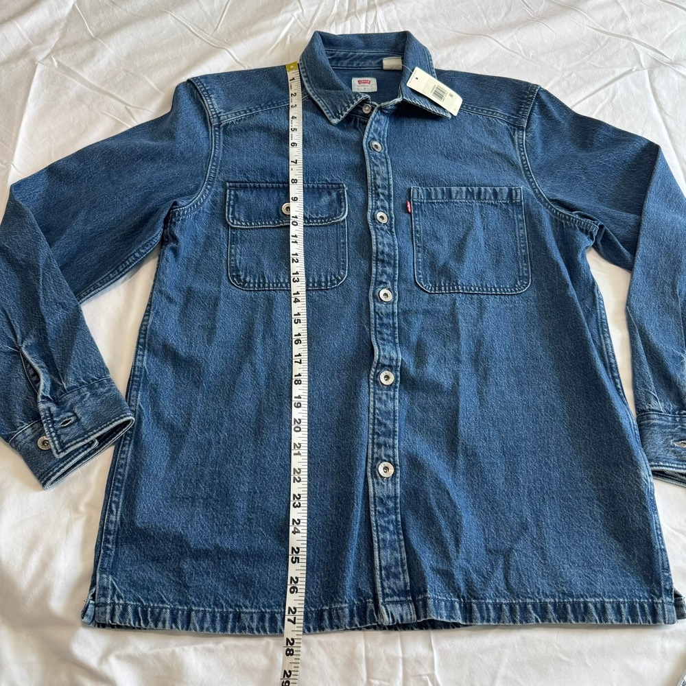 Levis Mens Denim Shirt Small Blue Long Sleeve Button Down Workwear New With Tags - Picture 4 of 13